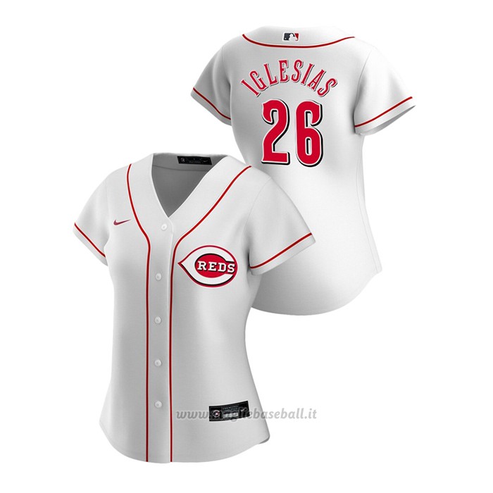 Maglia Baseball Donna Cincinnati Reds Raisel Iglesias 2020 Replica Primera Bianco